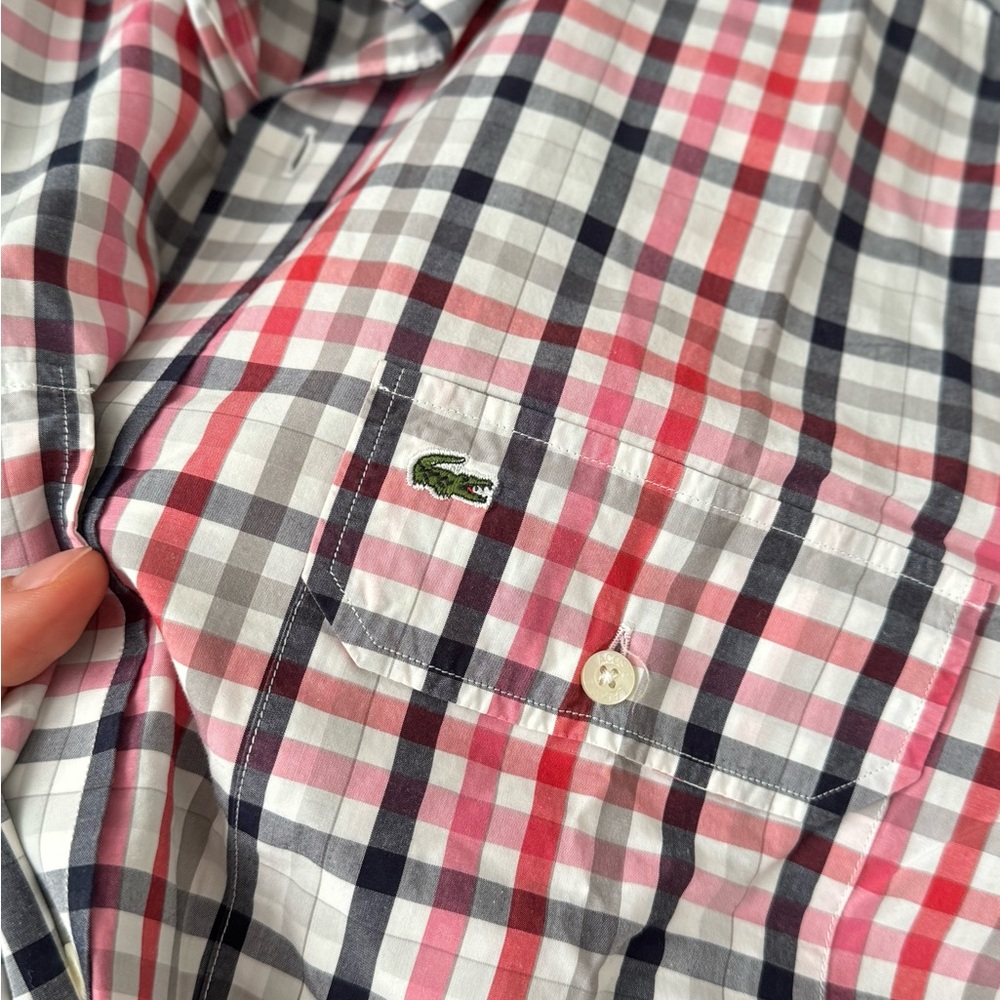 Lacoste Long Sleeve Plaid Slim Fit Shirt 100%
Cotton Men's Size 40 - Picture 7 of 10